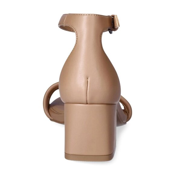 TIME AND TRU Neutral Tan block heel sandals Sz 8.8 Memory Foam Foot bed Comfy - Picture 3 of 12